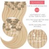 Loxxy Invisible Clip in Hair Extensions Human Hair Silky Straight Light Golden Brown Mixed With Platinum Blonde Thick Seamless Real Hair Extensions Clip in Human Hair 130g 7Pcs 16Inch P12/60A