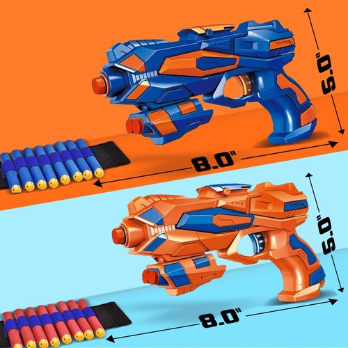 2 Pack Blaster Guns Toy Guns for Boys with 60 Pack Refill Soft Foam Darts for Kids Birthday Gifts Party Supplies Hand Gun Toys for 4 5 6 7 Year Old Boys