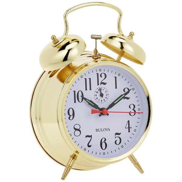 Bulova B8124 Bellman Alarm Clock, Gold