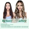 GOO GOO Clip in Hair Extensions Real Human Hair, Remy Human Hair Extensions Clip ins for Women, Natural Human Hair, 14inch 120g 7Pcs, 4/26/4 Balayage Chocolate Brown to Honey Blonde