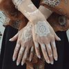 6 Sheets White Henna Temporary Tattoos for Women Girls Lace Fake Tattoo Stickers Mystery Sexy Mandala Flower Body Art Design Waterproof Henna Sticker DIY Goddess Look
