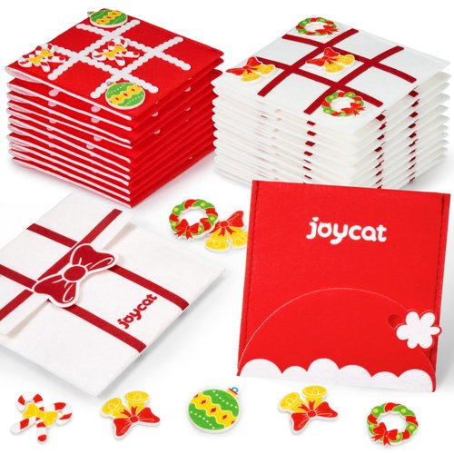 JoyCat Christmas Party Favors,Tic Tac Toe Strategic Board Game for Kids and Family,Stocking Stuffers,Goodie Bag Stuffers,Gifts for Students with Envelope,Easy to Store(Bulk Pack of 24)
