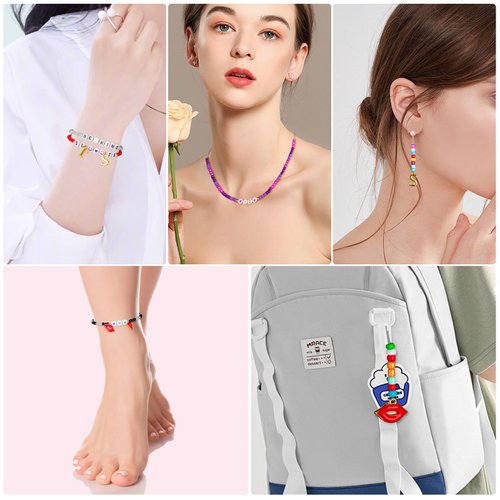 Goldwise Friendship Bracelet Making Kit 2 Boxes-4952 Pcs 24 Colors Bracelet Kits with 3450 Pcs Glass Seed Beads, 1040 Pcs Letter Beads and 50 Pcs Number Beads with Charms, Crafts Gift