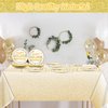 Justforjoyful 98PCS Happy Golden Birthday Party Supplies White Gold Birthday Paper Plates Napkins Tablecloths Golden Dinnerware Table Cover for Women Men Birthday Party Decorations for 24 Guests