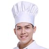 White Chef Hat for Men Women Adults,Elastic Band Adjustable Cotton Chefs Hat Hibachi Chef Works Hats Chef Cap Cook Hat