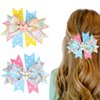Easter Bows Hair Clip Bow Hairpin Boutique Easter Bunny Egg Hair Clips for Girls Party Dance Hair Barrettes Bunny Hair Accessories Hairpin Alligator Clips 2 Pieces