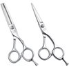 Professional 5.5 Inch Hair Cutting Scissors Hair Thinning Shears Set, Salon Barber Hair Cutting Texturizing Blending Shear for Women Men Adults, Handmade from 440C Japanese Stainless Steel