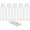 DNSEN 5 Pack 3.4oz Empty Plastic Travel Bottles for Toiletries TSA Approved Leak Proof Squeezable Travel Size Containers Travel Essentials Accessories, clear