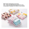 4 Pcs Cute Cotton Sanitary Napkins Bag, Menstrual Cup Pouch, Nursing Pad Holder, 5.1 x 5.1 inch Washable Organizer, Multifunction Purse for Girls Women (B)