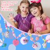 PinkSheep Jewelry Sets Beaded Necklace and Beads Bracelet for Kids Girls 10 Sets Unicorn Cat Bird Owl Necklace and Beads Little Favors Bags for Girls Princess Dress Up Pretend Play