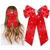 4th of July Bows for Women Red White and Blue Hair Bows Fourth of July Hair Accessories American Flag Star USA Hair Bow Clips Ribbon Ponytail Holder 4th of July Accessories Outfits Gifts (Pattern A)
