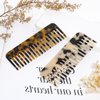 Mini Cellulose Wide Tooth Comb,2 Pack Portable Hair Detangling Comb Small Leopard Purse Comb No Handle Pocket Size Tortoise Hair Comb for Thick Curly Wavy Wet and Dry Hair
