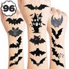 100 PCS Bat Halloween Temporary Tattoos Birthday Party Decorations Supplies Favors Scary Halloween Bats Cute Decor Tattoo Stickers Gifts For Game Boys Girls Classroom School Prizes Reward