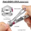Vepkuso Nail Clippers for Seniors, Wide Jaw Fingernail Clippers and Angled Head Toenail Clippers for Thick Nail, Stainless Steel Professional Nail Cutter with File for Men, Women&Pregnant，Sliver