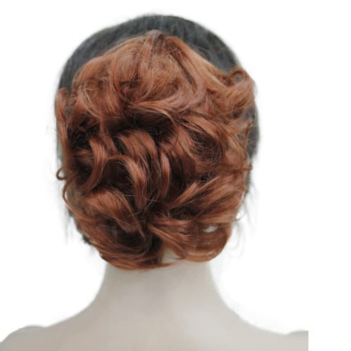 Wiginway Hair Ponytail Hair Piece for Women Ponytail, Clip in/on Hair Pieces, Curly Wavy Hair Extensions, Copper Red