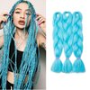 VOKEYLA Blue Braiding Hair Braid in Hair Extensions for Twist Braid 3 Pack Braiding Hair High Temperature Synthetic Fiber Light Blue Jumbo Braid for Women (Color:Azure Blue)