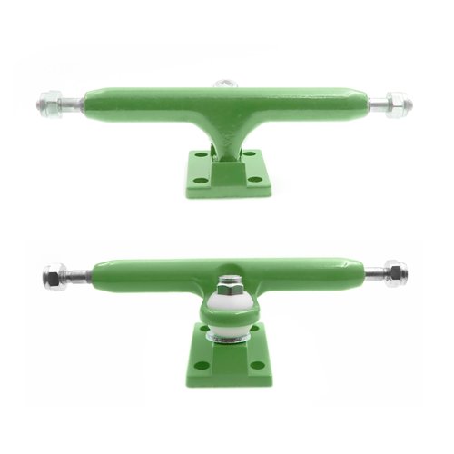SPITBOARDS 34 mm Fingerboard Pro Trucks by, Real Lock Nuts, Rubber O-Ring Urethane Bushings, Optimised Hanger, Width 34 mm, for Fingerboard Tuning and Assembling (Green)