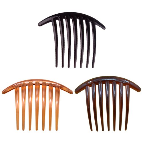 6 Pcs Plastic Hair Side Combs French Twist Comb Tortoise Side Comb Hair Clip Comb Accessories wit...