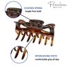 Parcelona French Classic Shaded Tortoise Shell Brown 3" Covered Spring Celluloid Made in France Jaw Claw Hair Clip Clutcher Clamp for Women and Girls