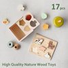 PairPear Educational Toys Set 3 in 1 - Wooden Toys Shape Sorter Cubes - Activity Stacking Toys - Animal Todder Puzzles - Classic Learning Toys Gift for Baby 1 Year Old and Up.