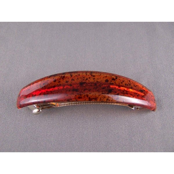 Brown Oval Shape Plastic Curved Barrette Hair Clip 4" Long 3/4" Wide Colored Hair Clips For Women Girls