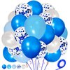 Royal Blue Latex Balloons 12 Inch Blue Confetti balloon pearl White balloons Royal Light Blue Party Balloons Kit for Birthday Party Decoration Supplies.50pcs…