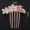 Chargances Pearl Bride Wedding Hair Comb Vintage Flower Rhinestone Hair Side Comb Bridal 1920s Headpiece Glitter Crystal Handmade Accessories for Women and Girls (Style 2)