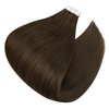 Ugeat Tape in Hair Extensions Human Hair Brown Hair Extensions Tape in for Women Chocolate Brown Seamless Tape in Human Hair Extensions Natural 20inch 20Pcs 50G