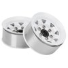 VGEBY Beadlock Wheel Rims, 4 Pcs 1.55 Inch Beadlock RC Wheel Rim Hubs Universal RC Crawler Rims Fit for AX90069 Crawlers(White) Car Model Accessory 1.55 Beadlock Zinc 1.55