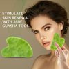 Disemot Gua Sha Facial Tools, Natural Anti-Aging Jade Beauty Skin-Care Tool Face Roller to Rejuvenate Facial Skin Cooling, Slimming & Firming, Great as Stocking Stuffers