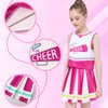 PARTTELY Girls Cheerleader Costume Outfit Set, Cheerleading Outfit Cheer Uniform for Halloween Birthday 3-10 Years