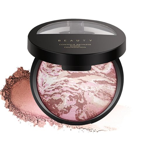 Generic Baked Bronze Brighten Face Powder Bronzer Makeup Lighting Glow Marbleized Buildable Coverage Bronzer Matte Natural Finish (Fair, Face Bronzers)