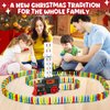 Christmas Dominos Train Toys for Kids 3-5 - 120PCS Dominos Stem Montessori Toy 3 4 5 6 7 8 Year Old Boy Girl Birthday Gifts Boys Toys Age 4-6 Stocking Stuffers Presents Gift for Autistic Kid Ages 4-8