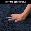 H.VERSAILTEX Navy Blue Bath Mats for Bathroom, Bath Mat 20x32 inch Oversize Bathroom Rug Shag Shower Mat Soft Texture Floor Mat Machine-Washable Bath mats with Water Absorbent Soft Microfibers Rugs