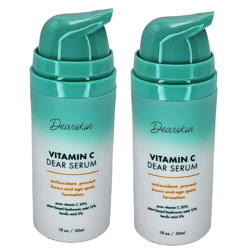 2 PACK Vitamin C Serum 20% - PURE L-ASCORBIC ACID, Ferulic Acid, Hyaluronic Acid Botanic, Vitamin E Organic Cruelty Free for Face and Neck Best Antioxidant, Treatment for Wrinkles, Men and Women