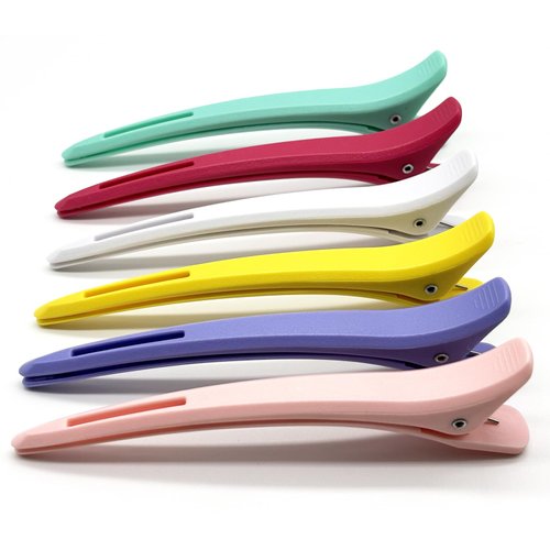 KISTARCH Set of 6 Professional Hair Clips, Colorful Duckbill Hair Clips for Women's Styling and Sectioning, 4.5” long Salon & Home Hair Cutting Clips for any Hairstyle