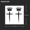 INKARTLINK Temporary Tattoos, 3 Sheets Small Semi Permanent Tattoo, Adult Art Design Temporary Tattoos, Lasts 1-2 Weeks, Waterproof, Realistic Look, No Adhesive, No Reflection (Crown and Cross)