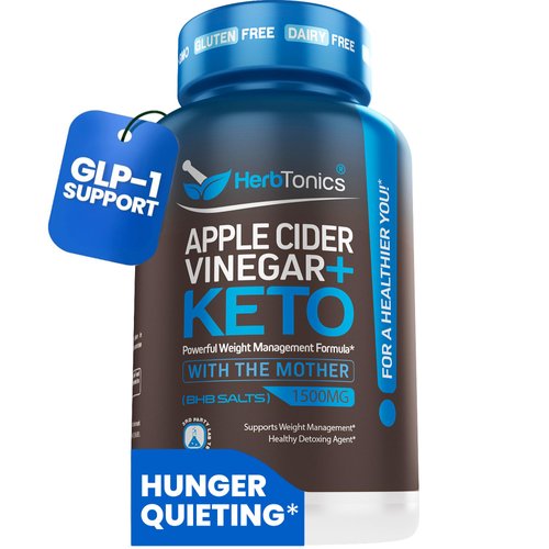 Herbtonics Apple Cider Vinegar Capsules Plus Keto BHB | Fat Burner & Weight Loss Supplement for Women & Men | Appetite Suppressant