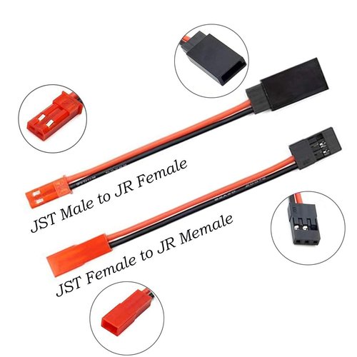 6PCS JST Plug Splitter JST Male Female Y Cable JST Y Parallel Adapter Harness JST to JR Adapter for Traxxas TRX-4 1/10 RC Car Crawler Truck Cooling Fan ESC Battery Motor