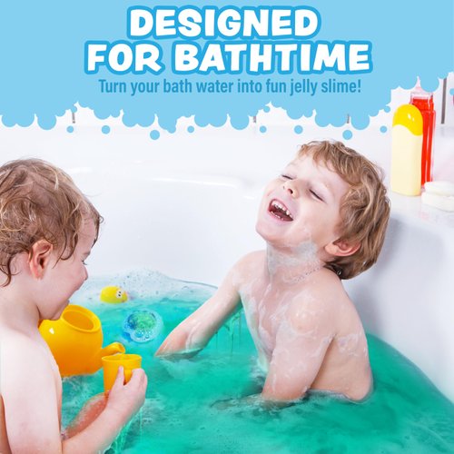 Tub Works® Jelly Bath Slime Bombs, 6 Pack | Bath Bombs for Kids That Turn Bath Water Into Colorful Jelly Slime | Nontoxic | Unique Kids Bath Bombs with Surprise Slime Texture | Sensory Fun Bath Toys