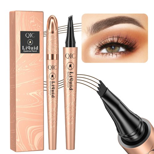 Eyebrow Pen,Liquid Eye Makeup Eyebrow Pencil - Waterproof Eyebrow Pencil Micro 4 Tip Brow pencil Lift & Snatch Eyebrow Microblading Pen Long-Lasting Waterproof Natural Eyebrow Hair (2# Dark coffee)