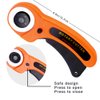 Rotary Cutter, 45mm Rotary Cutter for Fabric, Rotary Fabric Cutter with Safety Lock, Included Extra 10 Pack 45mm Replacement Blades, Ergonomic Rotary Cutter Tool for Quilting Sewing Arts Crafts