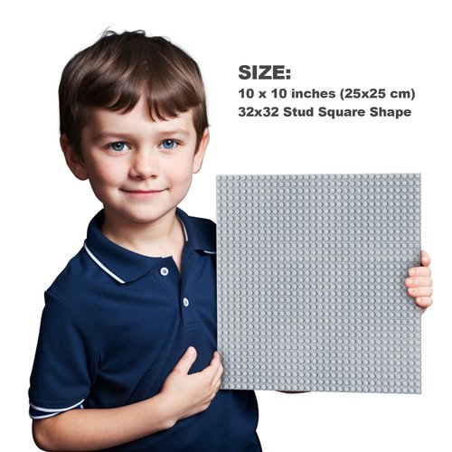 Bestoyz Building Bricks Baseplates Multipack 32x32 Stud, 8 Pack of Base Plates in Color of Black, Dark Grey, Light Grey & White, Foundation & Display for Building Blocks, 10x10 in. (25.5x25.5 cm)