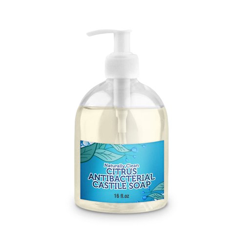 LandLSoap Citrus Antibacterial Pure Castile Soap Liquid for Face, Hand & Body Wash-Vegan, Non-GMO, Made in USA, All Skin Types, Dry & Sensitive Skin 16 oz