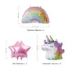 Unicorn Birthday Decorations for Girls 5th Birthday- Bouquet of Unicorn Balloons for Rainbow Unicorn Party Supplies (Number 5)