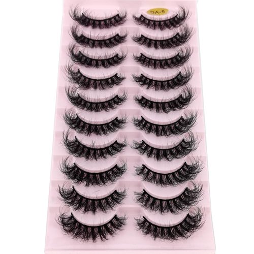 HBZGTLAD New 10 Pairs Natural Thick False Eyelashes Fake Lashes Long Makeup 3d Mink Lashes Extension Eyelash Mink Eyelashes for Beauty (DA-05)