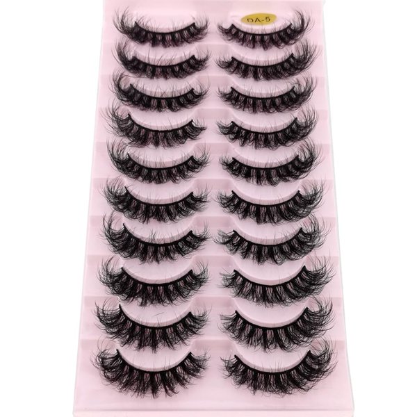 HBZGTLAD New 10 Pairs Natural Thick False Eyelashes Fake Lashes Long Makeup 3d Mink Lashes Extension Eyelash Mink Eyelashes for Beauty (DA-05)