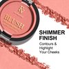 FV Long Lasting Powder Blush, Lightweight Smooth & Blendable Blush for Cheeks, High Buildable Color Blush Powder, Transfer-Resistant Shimmer Finish Cheek Makeup (Rose Shimmer, 0.17 OZ)