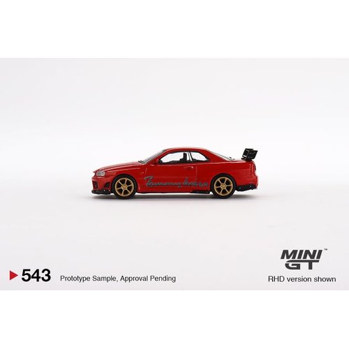 True Scale Miniatures Model Car Compatible with Nissan GT-R Tommykaira R RZ Edition Red 1/64 Diecast Model Car MGT00543