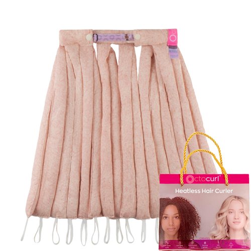 Octocurl Heatless Curls Headband - Hair Curlers to Sleep In - Heatless Curlers for Long Hair (Cotton - Pink)